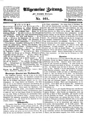 Allgemeine Zeitung Montag 10. Juni 1839