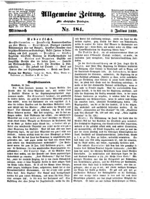 Allgemeine Zeitung Mittwoch 3. Juli 1839