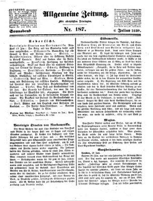 Allgemeine Zeitung Samstag 6. Juli 1839