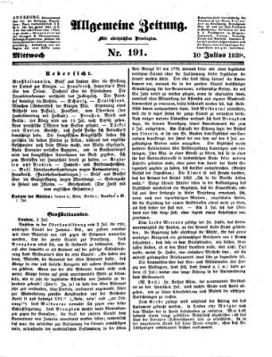 Allgemeine Zeitung Mittwoch 10. Juli 1839