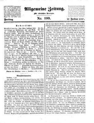 Allgemeine Zeitung Freitag 12. Juli 1839