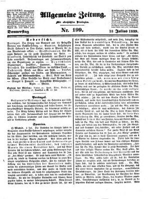 Allgemeine Zeitung Donnerstag 18. Juli 1839