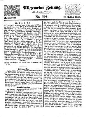 Allgemeine Zeitung Samstag 20. Juli 1839