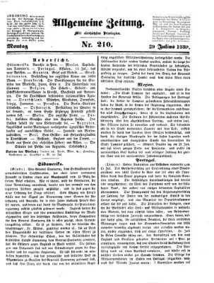 Allgemeine Zeitung Montag 29. Juli 1839