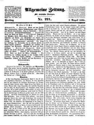 Allgemeine Zeitung Freitag 9. August 1839