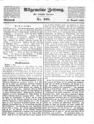 Allgemeine Zeitung Mittwoch 14. August 1839