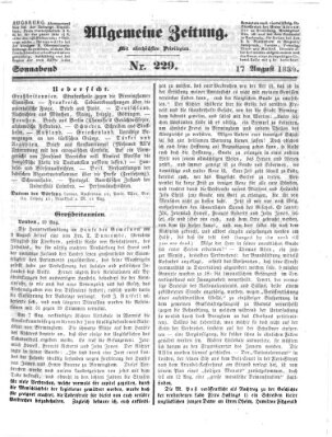 Allgemeine Zeitung Samstag 17. August 1839