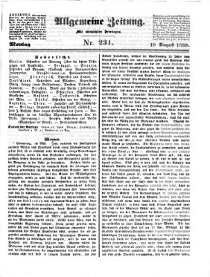 Allgemeine Zeitung Montag 19. August 1839