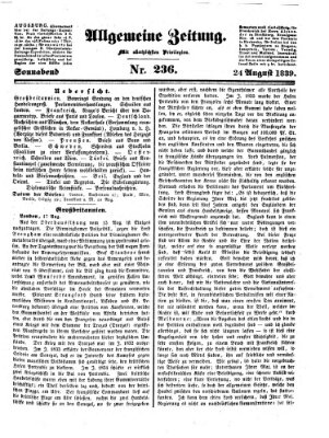 Allgemeine Zeitung Samstag 24. August 1839