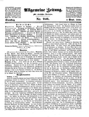 Allgemeine Zeitung Dienstag 3. September 1839