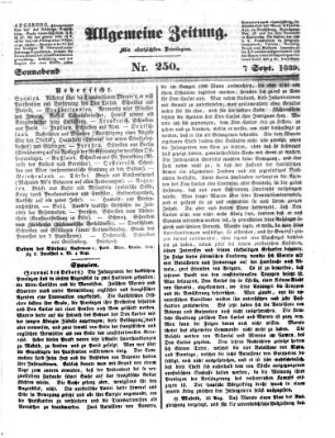 Allgemeine Zeitung Samstag 7. September 1839