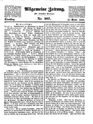 Allgemeine Zeitung Dienstag 24. September 1839