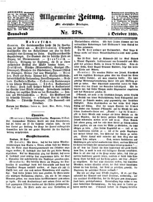 Allgemeine Zeitung Samstag 5. Oktober 1839