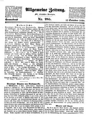 Allgemeine Zeitung Samstag 12. Oktober 1839