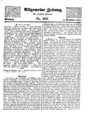 Allgemeine Zeitung Montag 14. Oktober 1839