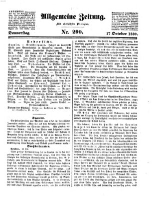 Allgemeine Zeitung Donnerstag 17. Oktober 1839