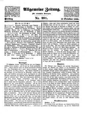 Allgemeine Zeitung Freitag 18. Oktober 1839