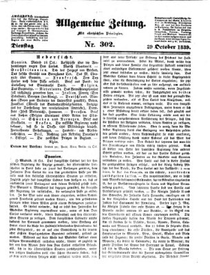 Allgemeine Zeitung Dienstag 29. Oktober 1839