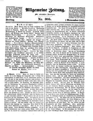 Allgemeine Zeitung Freitag 1. November 1839