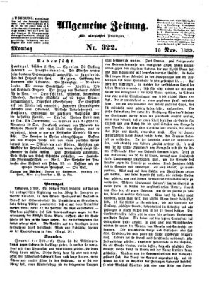 Allgemeine Zeitung Montag 18. November 1839