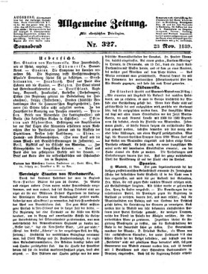 Allgemeine Zeitung Samstag 23. November 1839