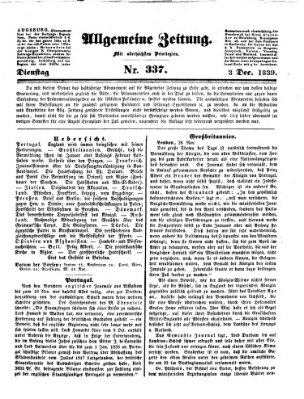 Allgemeine Zeitung Dienstag 3. Dezember 1839