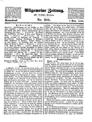 Allgemeine Zeitung Samstag 7. Dezember 1839