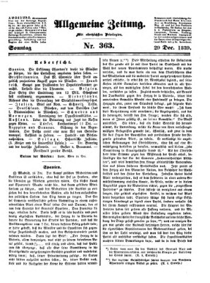 Allgemeine Zeitung Sonntag 29. Dezember 1839