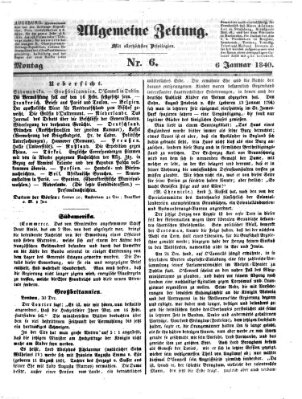 Allgemeine Zeitung Montag 6. Januar 1840