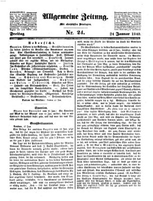 Allgemeine Zeitung Freitag 24. Januar 1840