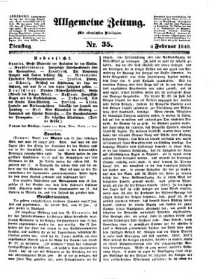 Allgemeine Zeitung Dienstag 4. Februar 1840