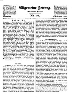 Allgemeine Zeitung Sonntag 9. Februar 1840