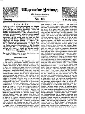 Allgemeine Zeitung Dienstag 3. März 1840