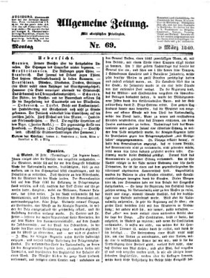 Allgemeine Zeitung Montag 9. März 1840