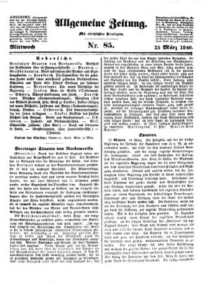 Allgemeine Zeitung Mittwoch 25. März 1840