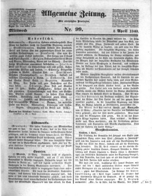 Allgemeine Zeitung Mittwoch 8. April 1840