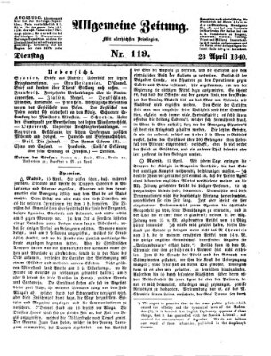 Allgemeine Zeitung Dienstag 28. April 1840