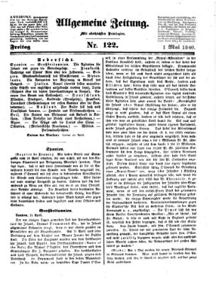 Allgemeine Zeitung Freitag 1. Mai 1840