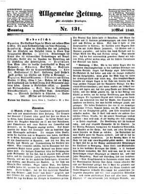 Allgemeine Zeitung Sonntag 10. Mai 1840