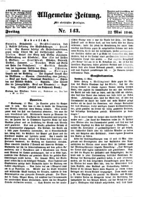 Allgemeine Zeitung Freitag 22. Mai 1840