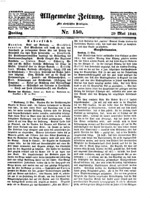 Allgemeine Zeitung Freitag 29. Mai 1840