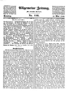 Allgemeine Zeitung Sonntag 31. Mai 1840