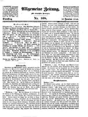 Allgemeine Zeitung Dienstag 16. Juni 1840