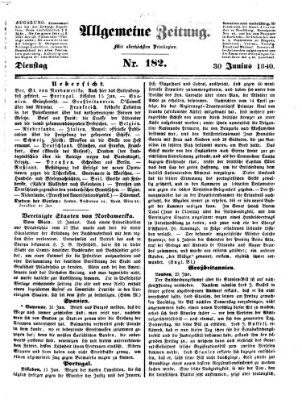 Allgemeine Zeitung Dienstag 30. Juni 1840