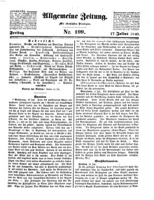 Allgemeine Zeitung Freitag 17. Juli 1840