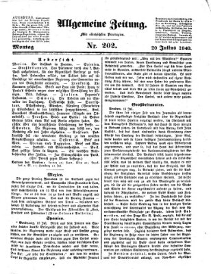 Allgemeine Zeitung Montag 20. Juli 1840