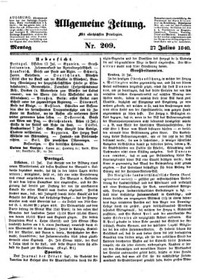 Allgemeine Zeitung Montag 27. Juli 1840