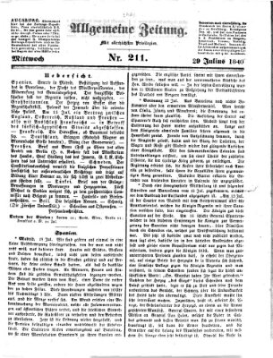 Allgemeine Zeitung Mittwoch 29. Juli 1840