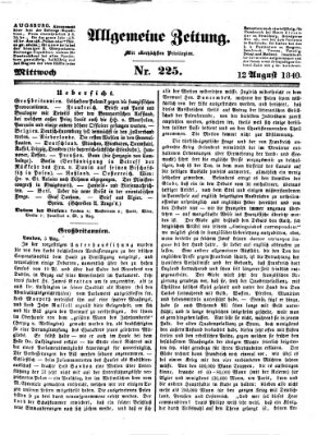 Allgemeine Zeitung Mittwoch 12. August 1840