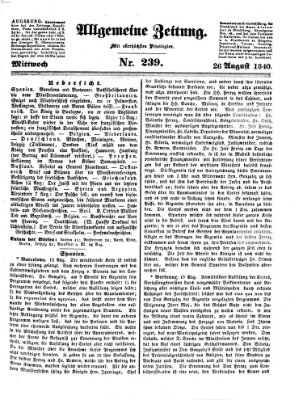 Allgemeine Zeitung Mittwoch 26. August 1840